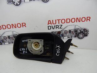 Mirror side left mechanical black Mitsubishi Colt 1988 - 1992