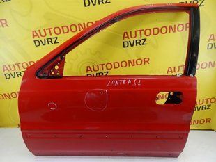 Door front left red Hyundai Lantra 1990 - 1995