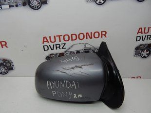 Mirror side right mechanical grey Hyundai Pony 1989 - 1994